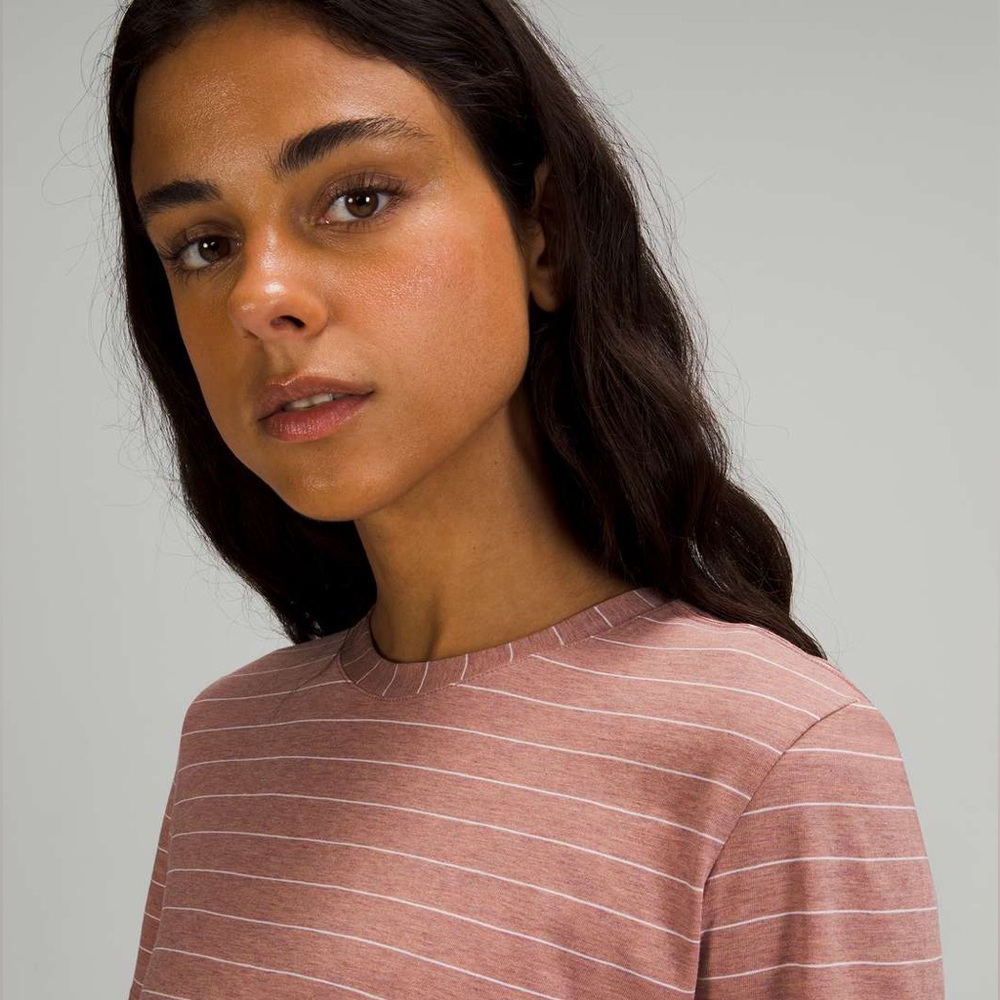 lululemon athletica Pink Striped Short Sleeve Tee - Picture 3 of 10